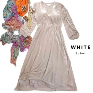New White Label Cream Long Sleeve Dress Sz 12